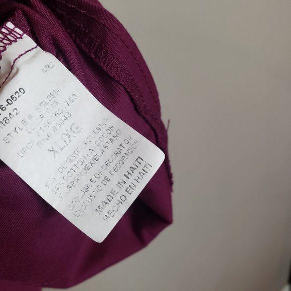 Scrubstar V-Neck Core Essential Wine Scrub Top XL - Picture 5 of 6